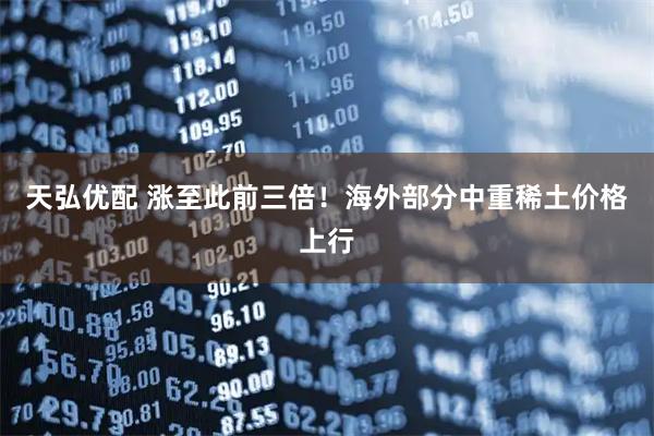 天弘优配 涨至此前三倍！海外部分中重稀土价格上行